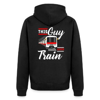 Train trains train modèle - Veste à capuche bio Premium Unisexe - noir - Dos - Nico (187cm)