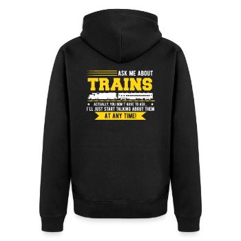Train trains train modèle - Veste à capuche bio Premium Unisexe - noir - Dos - Nico (187cm)