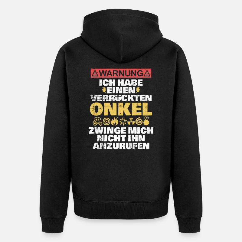 Onkel - Unisex Premium Bio Zip Hoodie - Schwarz