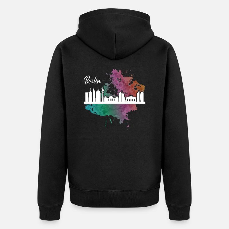 Berlin - Unisex Premium Bio Zip Hoodie - Schwarz