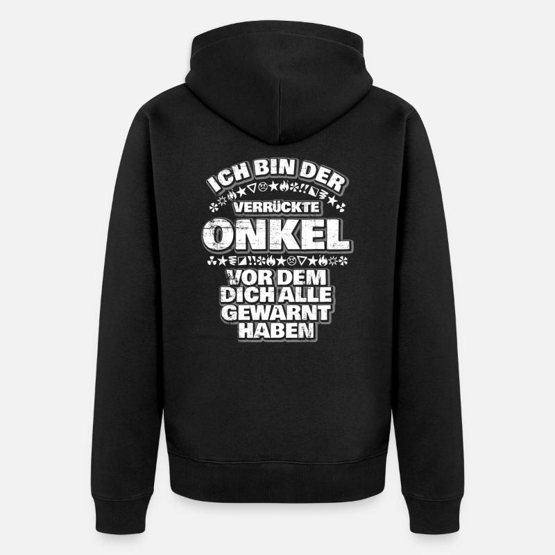 Onkel - Unisex Premium Bio Zip Hoodie - Schwarz