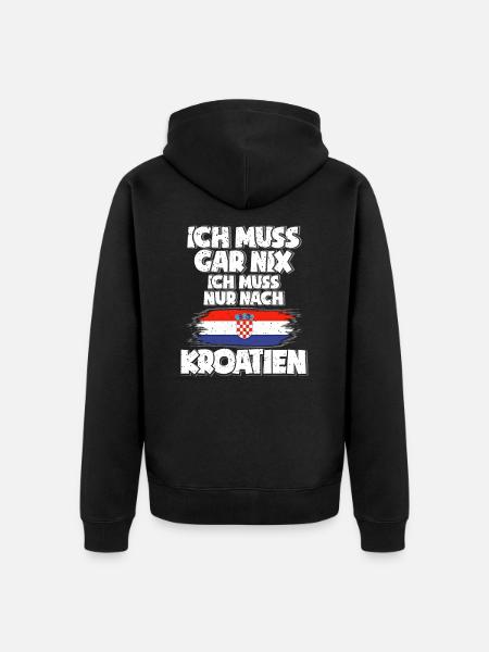 Kroatien - Unisex Premium Bio Zip Hoodie - Schwarz