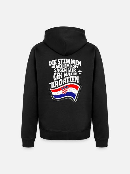 Kroatien - Unisex Premium Bio Zip Hoodie - Schwarz