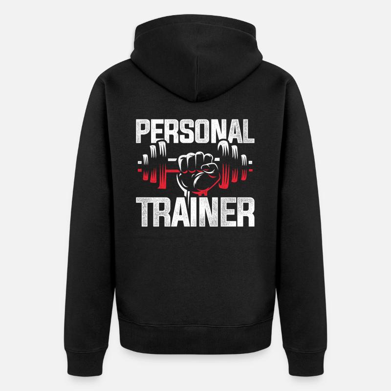 Personaltrainer Beruf - Unisex Premium Bio Zip Hoodie - Schwarz
