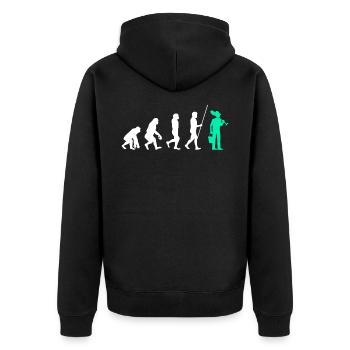 Evolution Jardinier - Veste à capuche bio Premium Unisexe - noir - Dos - Nico (187cm)