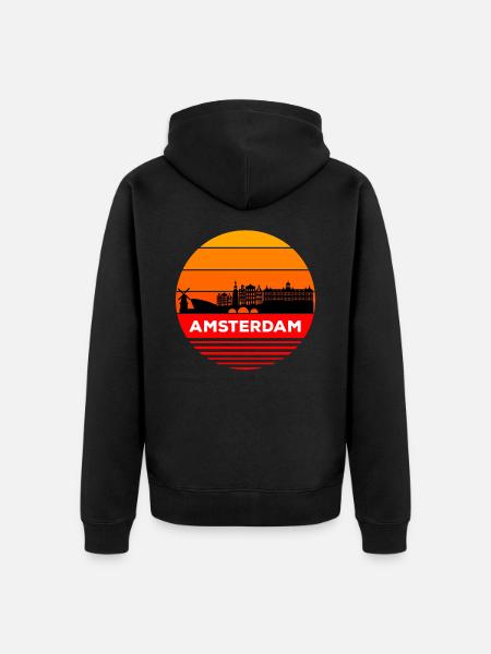 Amsterdam - Unisex Premium Organic Zip Hoodie - black
