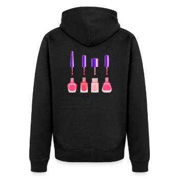 Vernis à ongles ongles manucure ongles design - Veste à capuche bio Premium Unisexe - noir - Dos - Nico (187cm)