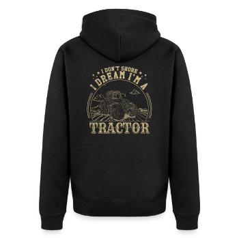 Traktor - Unisex Premium Bio Zip Hoodie - Schwarz - Hinten - Nico (187cm)