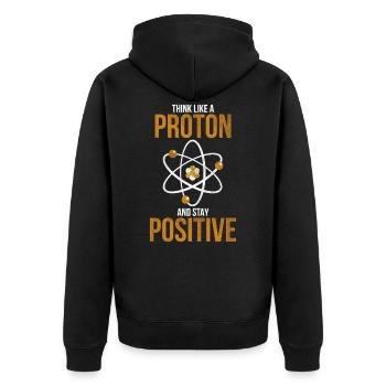 Chemistry proton - Unisex Premium Organic Zip Hoodie - black - Back - Nico (187cm)