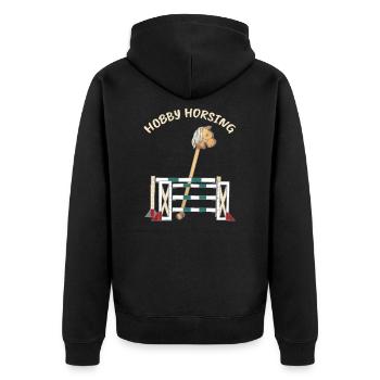 Hobby Horsing Cheval de bataille Équitation Jouets Rétro - Veste à capuche bio Premium Unisexe - noir - Dos - Nico (187cm)