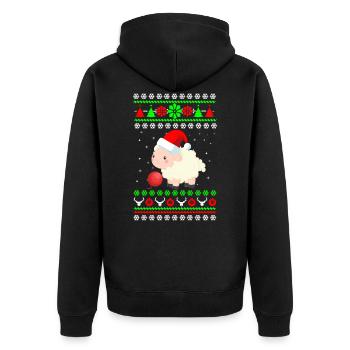 Christmas sheep farm farm gift - Unisex Premium Organic Zip Hoodie - black - Back - Nico (187cm)