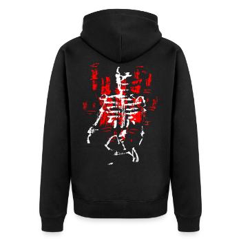 skeleton - Unisex Premium Organic Zip Hoodie - black - Back - Nico (187cm)