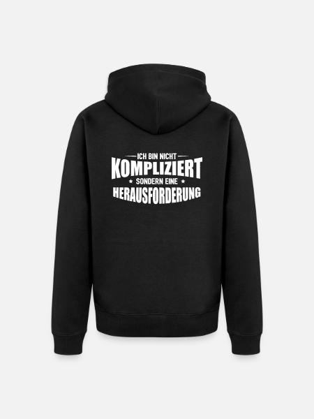lustiger Spruch - Unisex Premium Bio Zip Hoodie - Schwarz