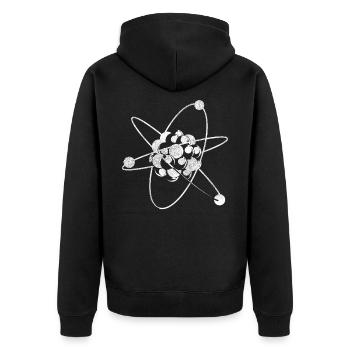 Atome de physique - Veste à capuche bio Premium Unisexe - noir - Dos - Nico (187cm)