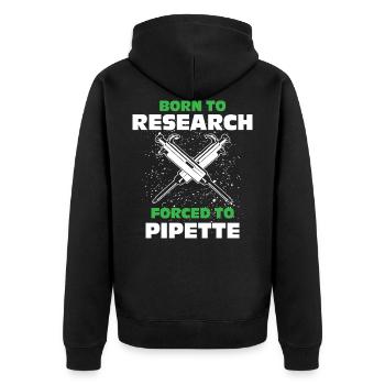 Biologie Biologe Biologin Biologielabor Labor - Unisex Premium Bio Zip Hoodie - Schwarz - Hinten - Nico (187cm)