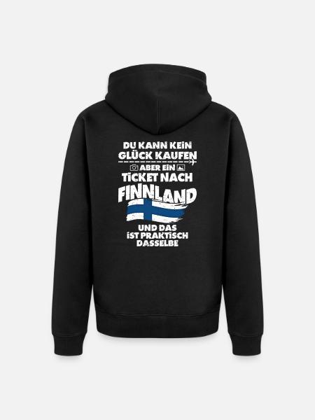 Finnland - Unisex Premium Bio Zip Hoodie - Schwarz