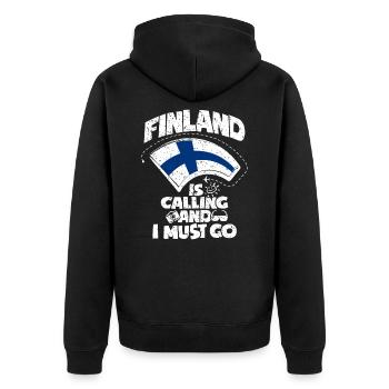 Finlande - Veste à capuche bio Premium Unisexe - noir - Dos - Nico (187cm)