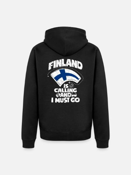 Finland - Unisex Premium Organic Zip Hoodie - black