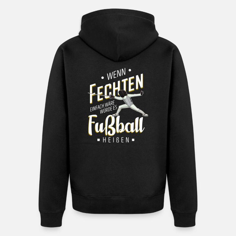 Fechten - Unisex Premium Bio Zip Hoodie - Schwarz