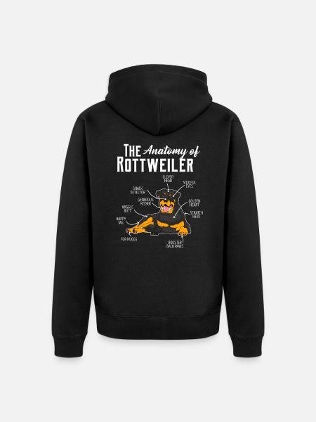 rottweiler - Unisex Premium Organic Zip Hoodie - black
