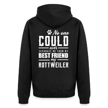 rottweiler - Unisex Premium Organic Zip Hoodie - black - Back - Nico (187cm)
