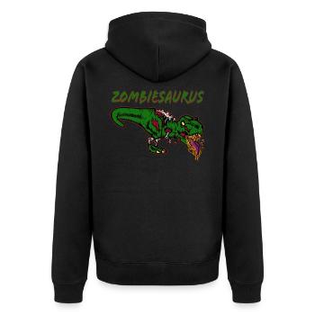 Zombiesaurus dinosaur T-Rex Dino Halloween - Unisex Premium Organic Zip Hoodie - black - Back - Nico (187cm)