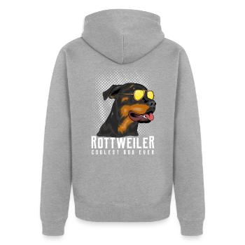 rottweiler - Veste à capuche bio Premium Unisexe - gris chiné - Dos - Nico (187cm)