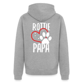 rottweiler - Veste à capuche bio Premium Unisexe - gris chiné - Dos - Nico (187cm)