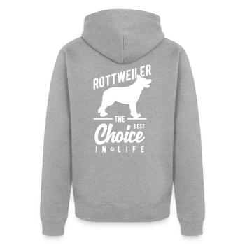 rottweiler - Veste à capuche bio Premium Unisexe - gris chiné - Dos - Nico (187cm)
