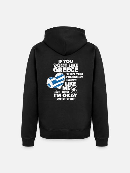 Greece - Unisex Premium Organic Zip Hoodie - black