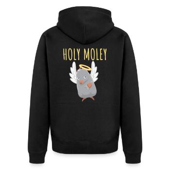 Holy Moly Mole Ange Mole Throw Doux Petit - Veste à capuche bio Premium Unisexe - noir - Dos - Nico (187cm)
