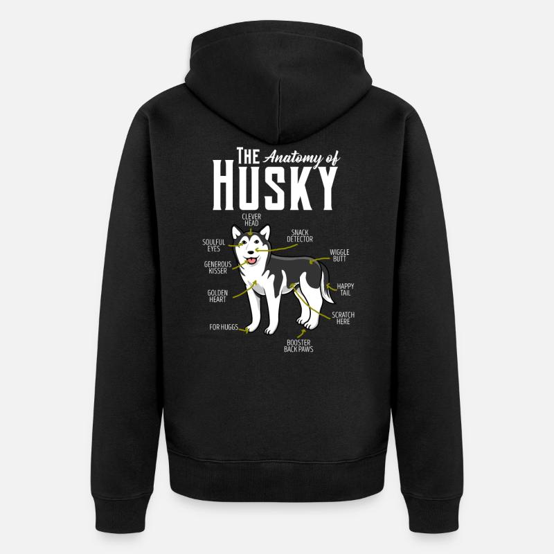 Husky - Unisex Premium Bio Zip Hoodie - Schwarz