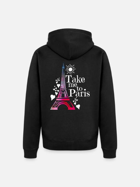 Paris - Veste à capuche bio Premium Unisexe - noir