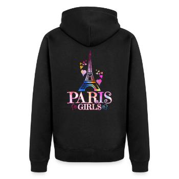 Paris - Veste à capuche bio Premium Unisexe - noir - Dos - Nico (187cm)