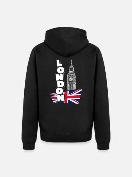 Londres - Veste à capuche bio Premium Unisexe - noir