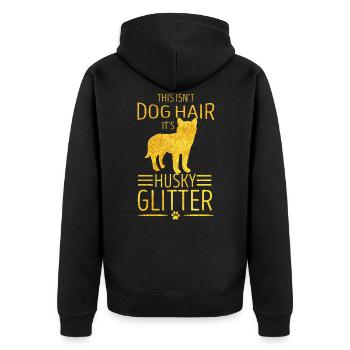 Husky - Unisex Premium Bio Zip Hoodie - Schwarz - Hinten - Nico (187cm)