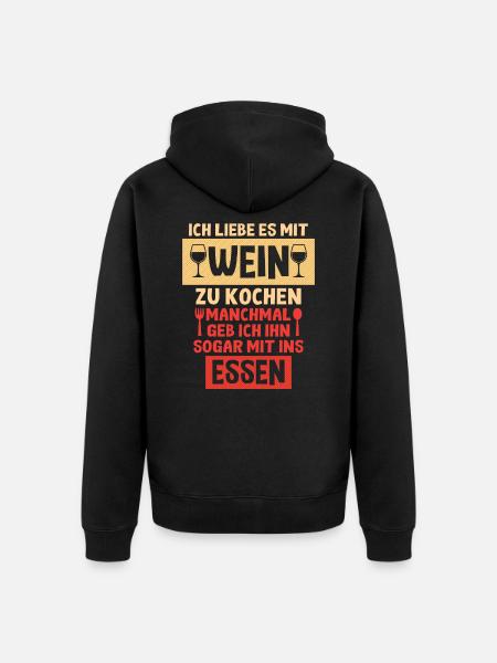 Wein - Unisex Premium Bio Zip Hoodie - Schwarz