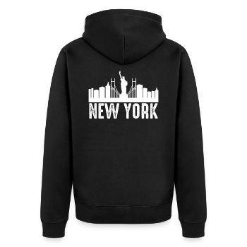 New York - Veste à capuche bio Premium Unisexe - noir - Dos - Nico (187cm)