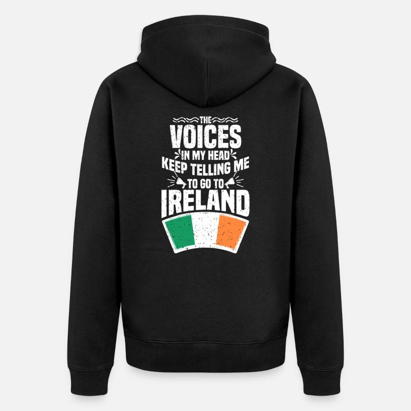 Irland - Unisex Premium Bio Zip Hoodie - Schwarz