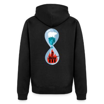 Ours polaire climat changement climatique - Veste à capuche bio Premium Unisexe - noir - Dos - Nico (187cm)