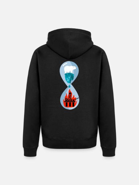 Polar bear climate climate change - Unisex Premium Organic Zip Hoodie - black