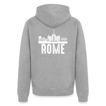 Rome - Veste à capuche bio Premium Unisexe - gris chiné - Dos - Nico (187cm)