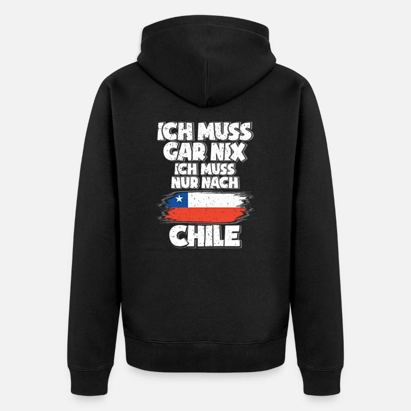 Chile - Unisex Premium Bio Zip Hoodie - Schwarz