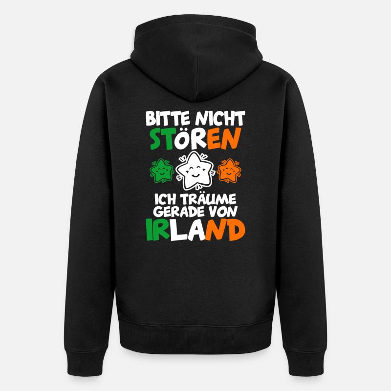 Irland - Unisex Premium Bio Zip Hoodie - Schwarz