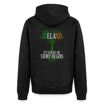 Irlande - Veste à capuche bio Premium Unisexe - noir - Dos - Nico (187cm)