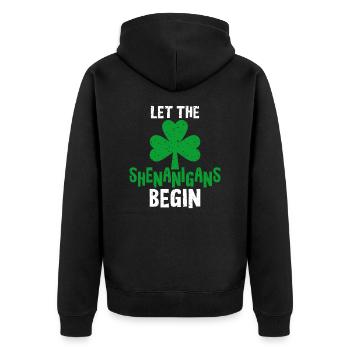 Irland - Unisex Premium Bio Zip Hoodie - Schwarz - Hinten - Nico (187cm)