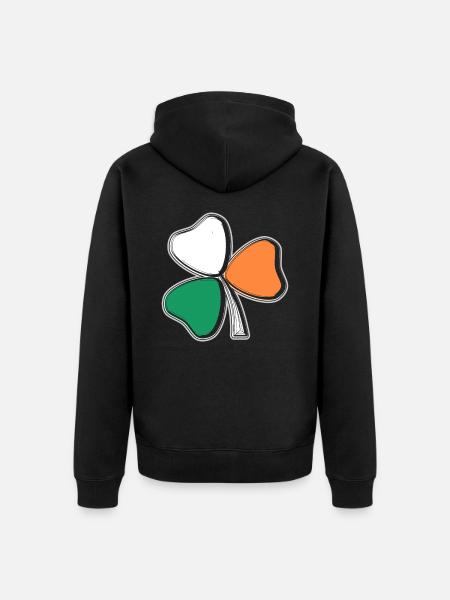Ireland - Unisex Premium Organic Zip Hoodie - black