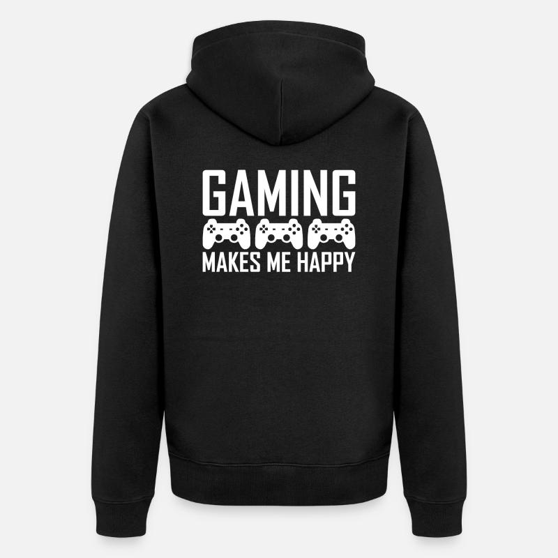 Gaming - Unisex Premium Bio Zip Hoodie - Schwarz