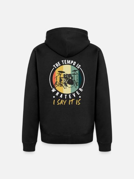 Drums - Unisex Premium Organic Zip Hoodie - black