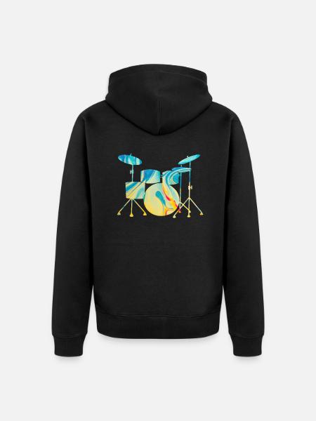 Drums - Unisex Premium Organic Zip Hoodie - black